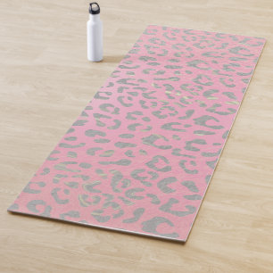 Pastellrosa Silberleopard Yogamatte