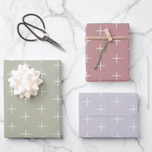 Pastellrosa, Spring Green, Lilac Lila Plus Zeichen Geschenkpapier Set