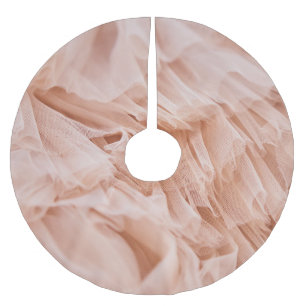 Pastellrosa Stoffe: Elegante Texturen. Polyester Weihnachtsbaumdecke