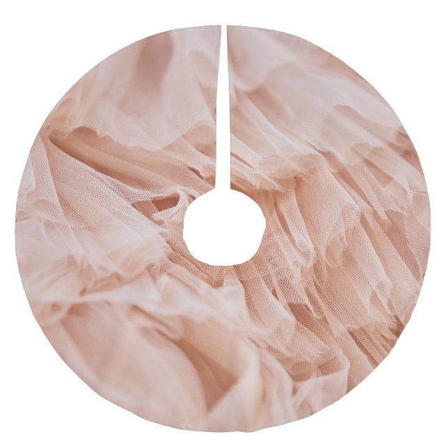 Pastellrosa Stoffe: Elegante Texturen. Polyester Weihnachtsbaumdecke (Vorderseite)