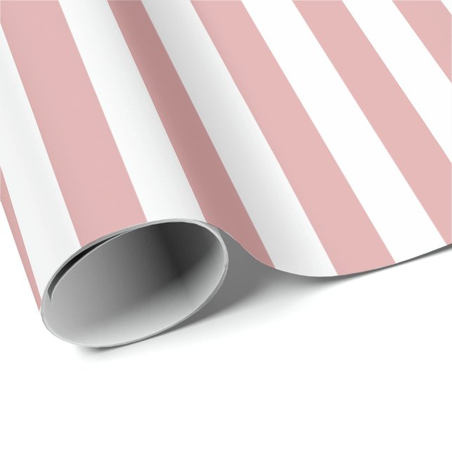 Pastellrosa Streifen Geschenkpapier (Rolleneckpunkt)