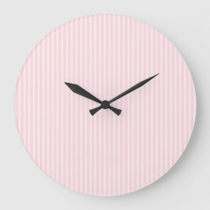 Pastellrosa-Streifen Große Wanduhr
