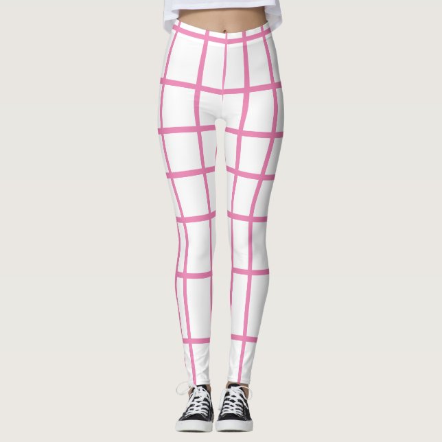 Pastellrosa Streifen Leggings (Vorderseite)