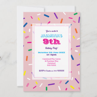 Pastellrosa Streusel-Einladung Einladung