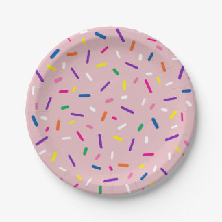 Pastellrosa Streusel-Papierplatte Pappteller