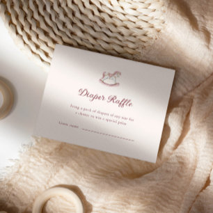 Pastellrosa süße Babyparty-Windel-Raffle für Mädch Begleitkarte