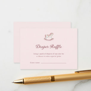 Pastellrosa süße Babyparty-Windelraffle für Mädche Begleitkarte