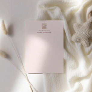 Pastellrosa süßes Karussell Mädchen Baby Shower  Mitteilungskarte