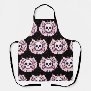 Pastellrosa Totenkopf und gekreuzte Knochen Schürze