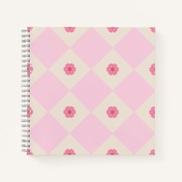 Pastellrosa und beige florale geometrische Notizbu Notizbuch