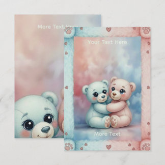 Pastellrosa und Blau Begleitkarte