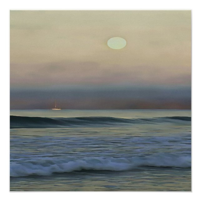 Pastellrosa und Blauer Dalyan Beach Sunset Poster (Vorderseite)