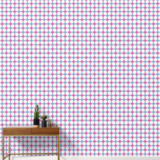 Pastellrosa und blaues florales geometrisches Must Tapete