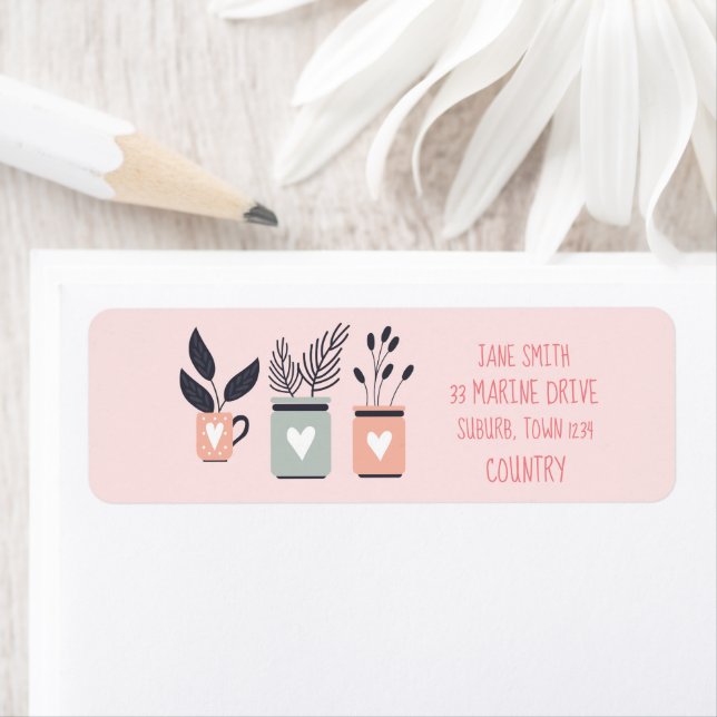 Pastellrosa und graue moderne Pflanze (Insitu)