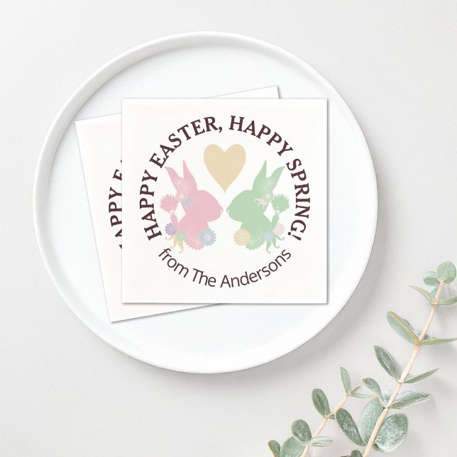 Pastellrosa und Grüne Bunnien mit Ostern Serviette (Von Creator hochgeladen)