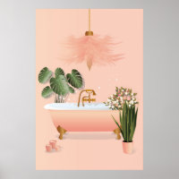 Pastellrosa und grünes Badezimmer | Blase Bad