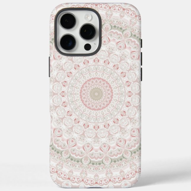 Pastellrosa und grünes Mandala-Muster Case-Mate iPhone Hülle (Rückseite)