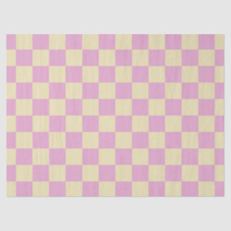 Pastellrosa und Hellgelb Karo Seidenpapier