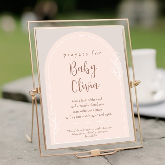 Pastellrosa und Kupferbraun Gebete für Baby-Zeiche Poster (Von Creator hochgeladen)