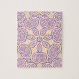 Pastellrosa und Lila Kaleidoskopmuster Puzzle