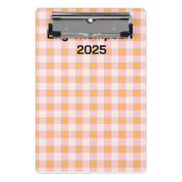 Pastellrosa und orange Quadrate Planner Mini Klemmbrett