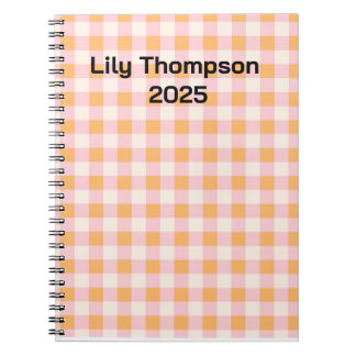 Pastellrosa und orange Quadrate Planner Notizblock
