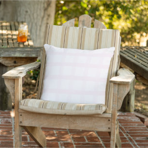 Pastellrosa und Rosé-Quarz-Rosa Gingham-Muster Kissen