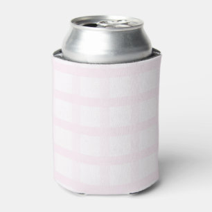 Pastellrosa und Rosenquarz-Rosa Gingham-Muster Dosenkühler
