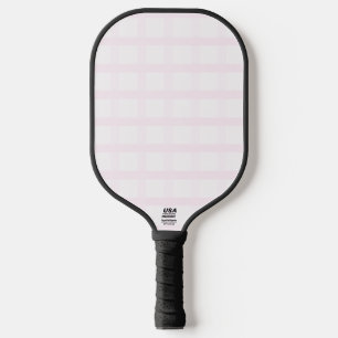 Pastellrosa und Rosenquarz-Rosa Gingham-Muster Pickleball Schläger