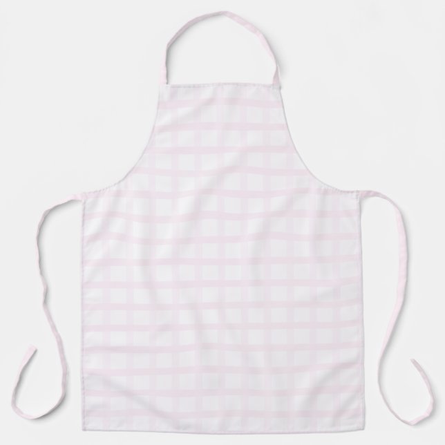 Pastellrosa und Rosenquarz-Rosa Gingham-Muster Schürze (Vorderseite)