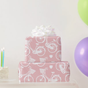 Pastellrosa und Vintages Retro-Fahrrad Geschenkpapier