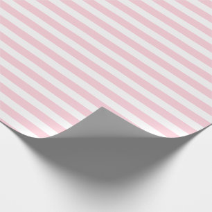 Pastellrosa und weiß einfach horizontal gestreift geschenkpapier