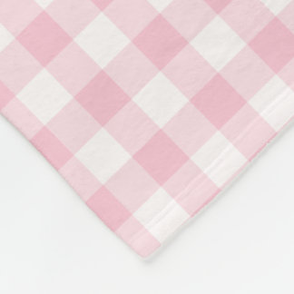 Pastellrosa-und Weiß-Gingham überprüftes Muster Fleecedecke