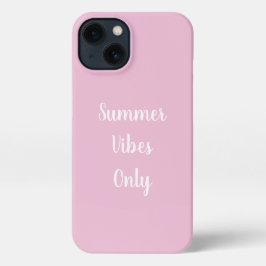 Pastellrosa und Weiße Sommerbeulen nur Typografie iPhone 13 Hülle