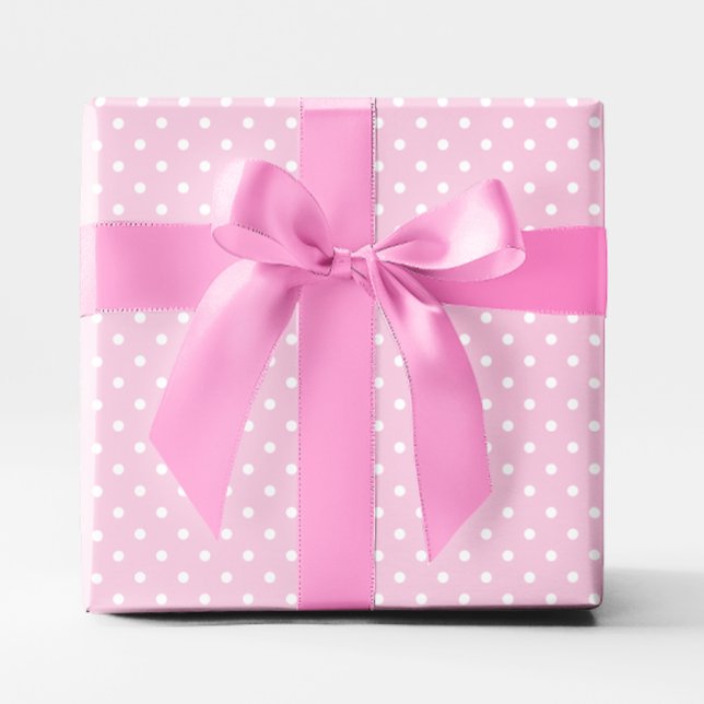 Pastellrosa und weißer Polka-Dot Geschenkpapier (Pastel Pink and White Small Polka Dot Wrapping Paper)