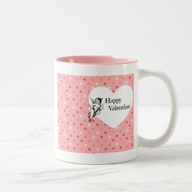 Pastellrosa Valentine cupio Zweifarbige Tasse (Rechts)