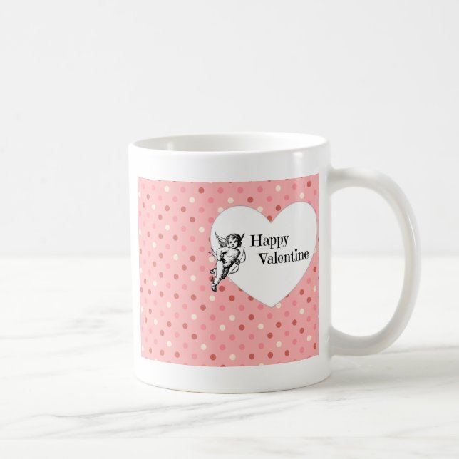 Pastellrosa Valentinherz Kaffeetasse (Rechts)