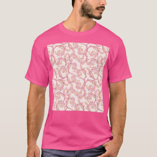 Pastellrosa Viktorianisches Muster T-Shirt