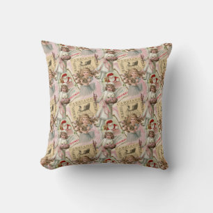 Pastellrosa viktorianisches Weihnachten Kissen