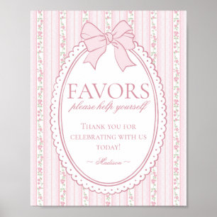 Pastellrosa Vintage Fancy Florale Geschenke Tafel Poster