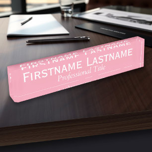 Pastellrosa - voller Name und beruflicher Titel Namensplakette