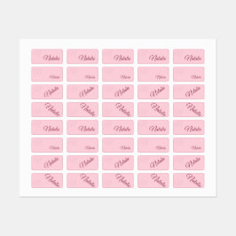 Pastellrosa Vollfarbe personalisiert Etiketten