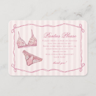 Pastellrosa Wäsche Dusche Slips Bitte Begleitkarte