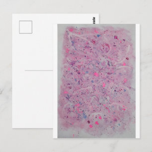 Pastellrosa Wasserfarben-Abstrakt Postkarte