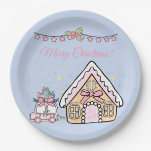 Pastellrosa Weihnachten Pappteller