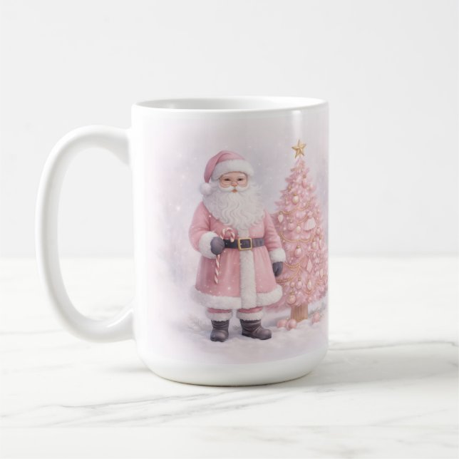 Pastellrosa Weihnachtsmann  Kaffeetasse (Links)