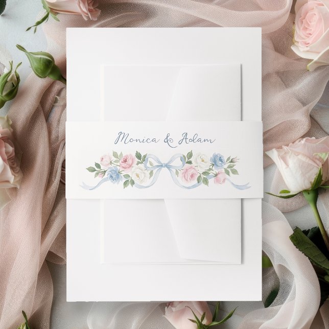 Pastellrosa, weiße und blaue Rosen & Band (Von Creator hochgeladen)