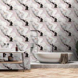 Pastellrosa weißer Marmor Tapete