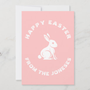 Pastellrosa weißer Name Frohe Ostern Hase Kaninche