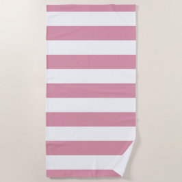 Pastellrosa-weißes gestreiftes Muster Strandtuch